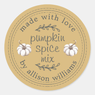Rustikale hausgemachte Pumpkin Gewürz Mix Gelb Runder Aufkleber
