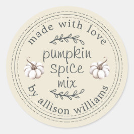Rustikale hausgemachte Pumpkin Gewürze Mix Antique Runder Aufkleber