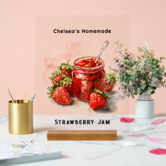 Rustikale hausgemachte Strawberry Jam Mason Jar Acrylschild