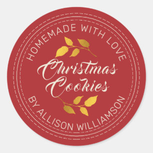 Rustikale hausgemachte Weihnachtskekse feierlich r Runder Aufkleber