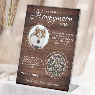 Rustikale Haustiere Hochzeit Custom Dog Foto Honey Sockelschild