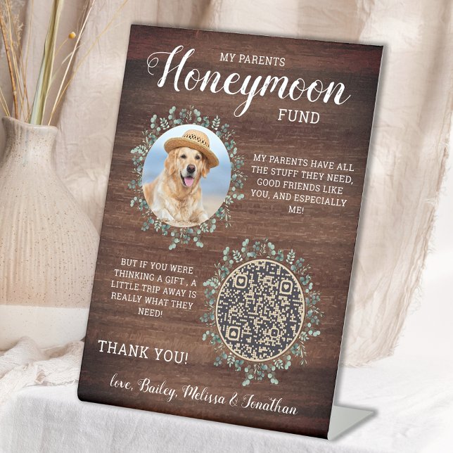 Rustikale Haustiere Hochzeit Custom Dog Foto Honey Sockelschild (Von Creator hochgeladen)