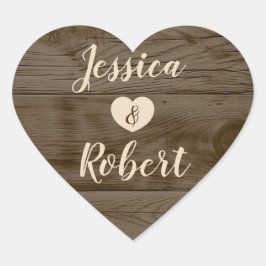 Rustikale Heart-Sticker Herz-Aufkleber