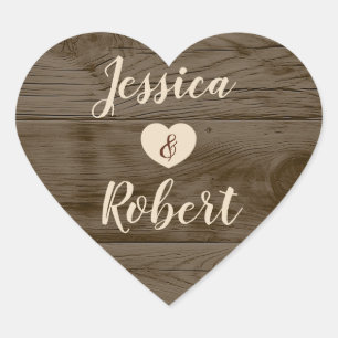 Rustikale Heart-Sticker Herz-Aufkleber