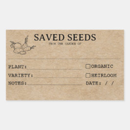 Rustikale Heirloom-Saatpacketiketten Rechteckiger Aufkleber