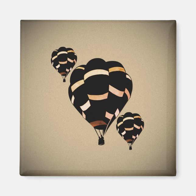 Rustikale Heißluftballons Magnet (Vorne)