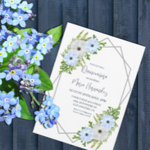 Rustikale hellblaue und weiße Blumen-Quinceañera