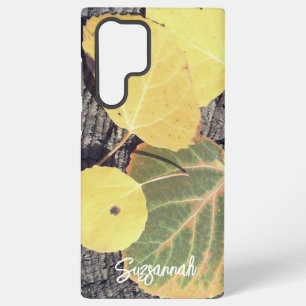 Rustikale Herbst-Aspen-Blätter Fotografie individu Samsung Galaxy Hülle