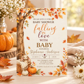 Rustikale Herbst-Baby-Party Einladung