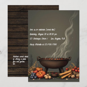 Rustikale Herbst-BBQ-Einladung zum Herbsttreffen Einladung