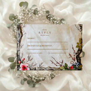 Rustikale Herbst-Beeren-Hochzeit RSVP Karte