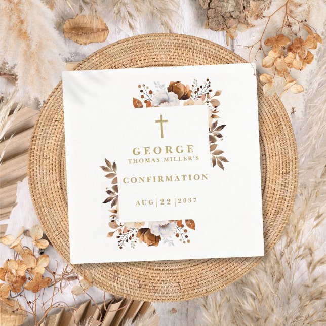 Rustikale Herbst-Blumen-Moderne-Konfirmation Serviette (Rustic Fall Botanical Modern Confirmation Napkins)