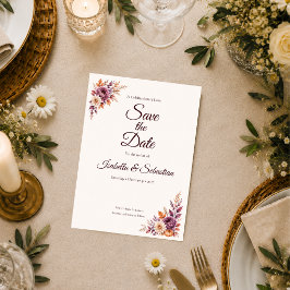 Rustikale Herbst-Blumenhochzeit Save The Date
