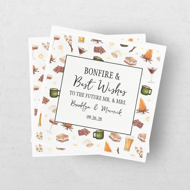 Rustikale Herbst-Bonfire-Brautpaar-Shower Serviette (Von Creator hochgeladen)