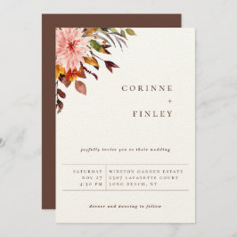 Rustikale Herbst-Bouquet-Hochzeit Ankündigung