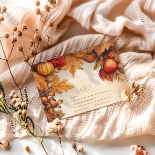 Rustikale Herbst-Ernte-Hochzeit RSVP Karte