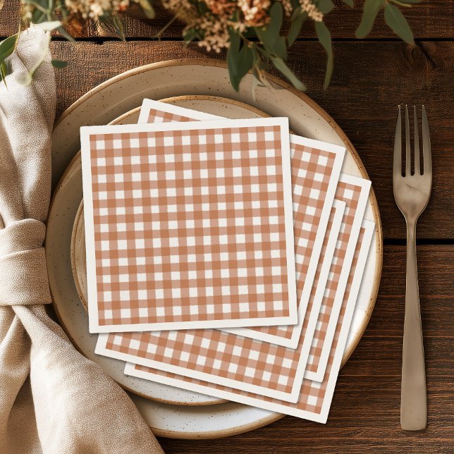 Rustikale Herbst-Gingham-Dinnerparty Serviette (Von Creator hochgeladen)