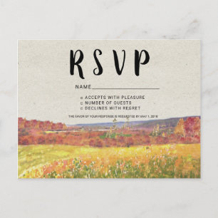 Rustikale Herbst-Hochzeits-RSVP-Postkarte Einladungspostkarte