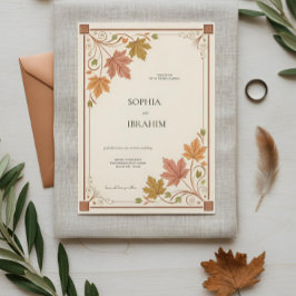 Rustikale Herbst-Hochzeitseinladungsvorlage Einladung