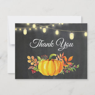 Rustikale Herbst-Kürbis-Herbst-Dankeskarte Dankeskarte