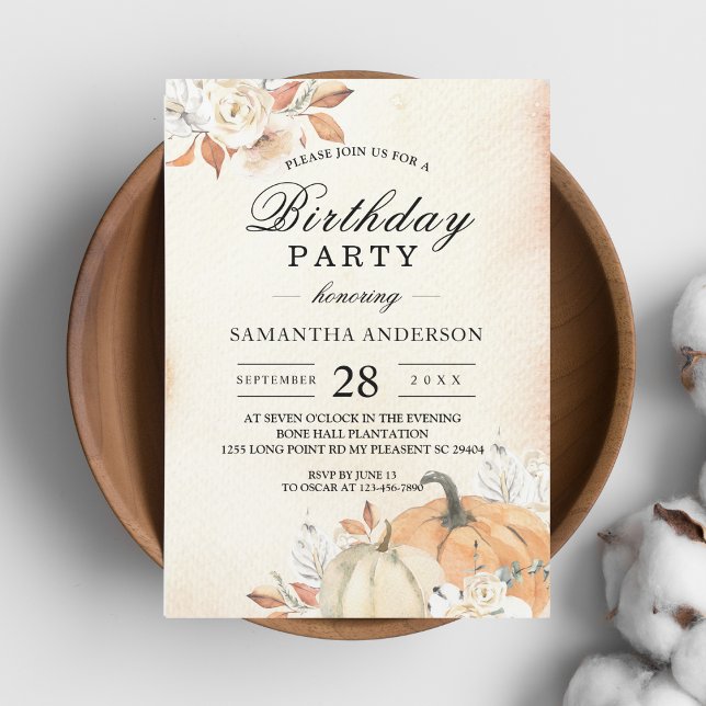 Rustikale Herbst-Orangenpumpen & Blume Einladung (Von Creator hochgeladen)