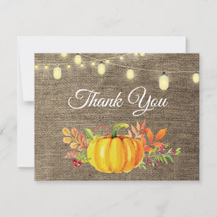 Rustikale Herbst-Pumpkin-Thank-You-Karte Dankeskarte