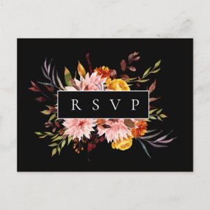 Rustikale Herbst-Rahmen-Hochzeit RSVP Song-Anfrage Einladungspostkarte