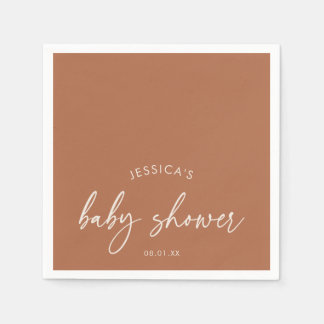 Rustikale Herbst-Terrakotta-Babyparty Serviette