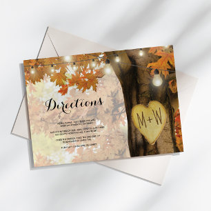 Rustikale Herbstbaumbeleuchtung Hochzeitsanleitung Begleitkarte