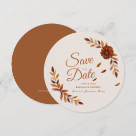 Rustikale Herbstblätter Burnt Sienna Beige Hochzei Save The Date