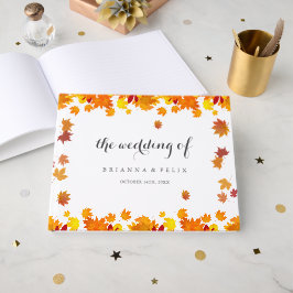 Rustikale Herbstblätter-Hochzeit Gästebuch