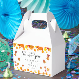 Rustikale Herbstblätter Hochzeit Geschenkschachtel
