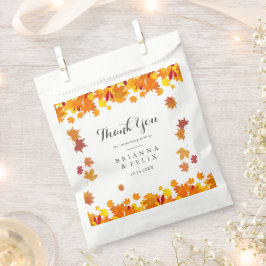Rustikale Herbstblätter Hochzeit Geschenktütchen