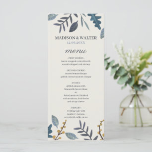 Rustikale Herbstblätter Hochzeit im Herbst Menükarte