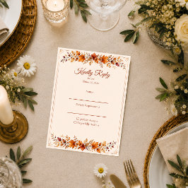 Rustikale Herbstblätter-Hochzeit RSVP Karte