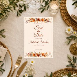 Rustikale Herbstblätter-Hochzeit Save The Date