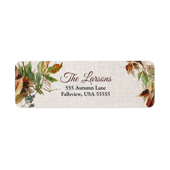 Rustikale Herbstblätter und -Linen (Vorne)