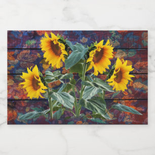 Rustikale Herbstblätter und Sonnenblumen