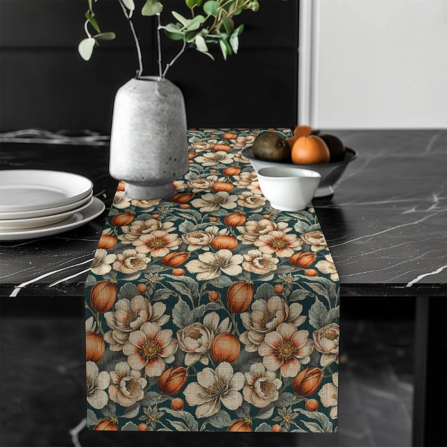 Rustikale Herbstblattscheibe Bezaubernde Atmosphär Großer Tischläufer (Rustic Autumn Foliage Table Runner Cozy Atmosphere)