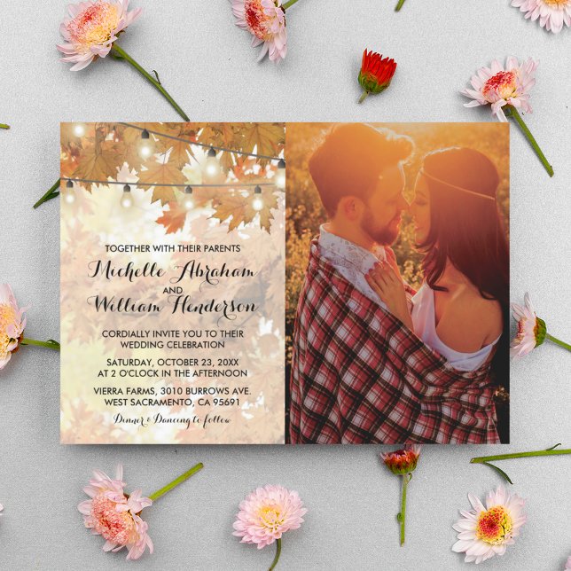 Rustikale Herbstblüte Foto Hochzeit Einladung (Von Creator hochgeladen)