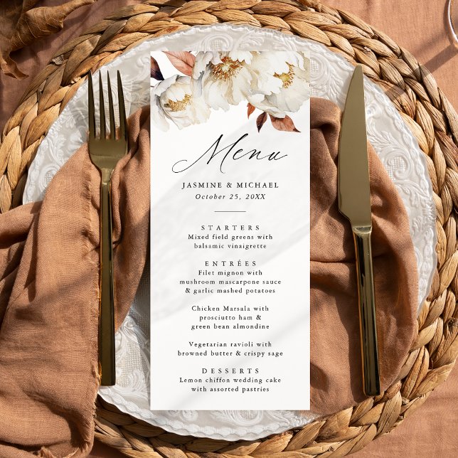 Rustikale Herbstblütenhochzeit Menükarte (Von Creator hochgeladen)