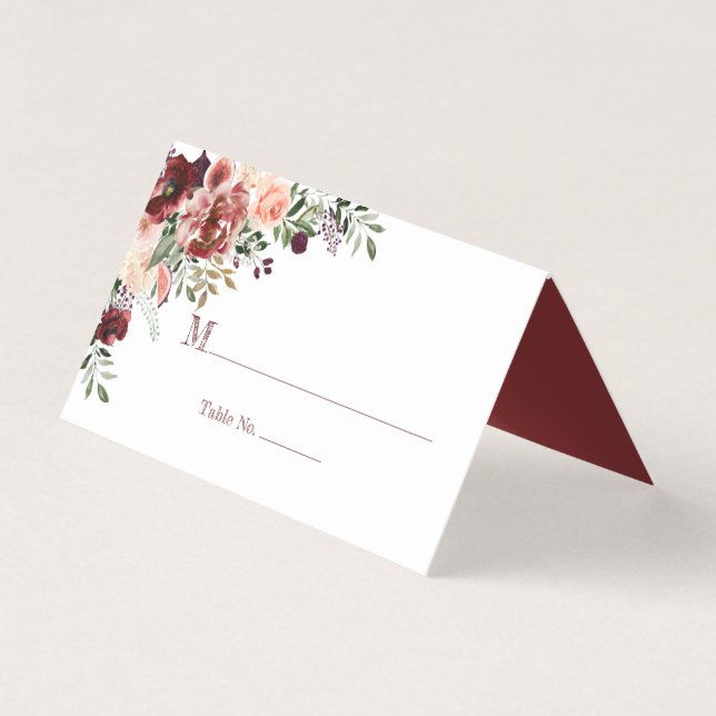 Rustikale Herbstboho Hochzeiten Platzkarten (Vorderseite)