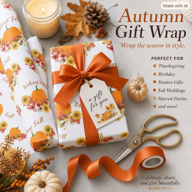 Rustikale Herbsternte Herbstsaison   Geschenkpapier (Von Creator hochgeladen)