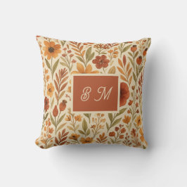 Rustikale Herbstfallvillen und florale Monogramm Kissen