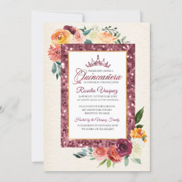 Rustikale Herbstfloralsequenz in Quinceanera Einla Einladung