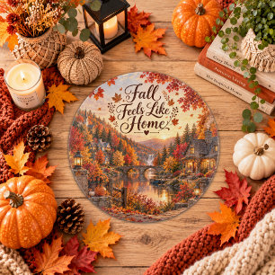 Rustikale Herbstgefühle wie Zuhause Illustration Schneidebrett