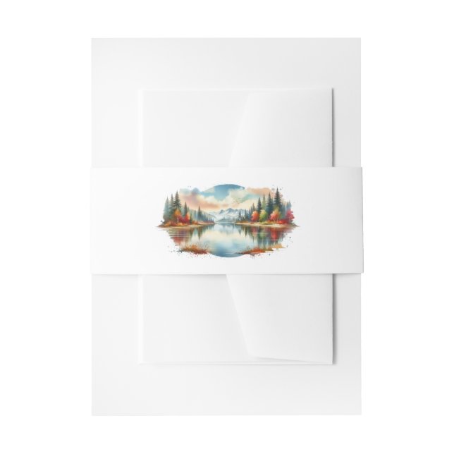 Rustikale Herbsthochzeit am See Einladungsbanderole (Vorderseite Beispiel)