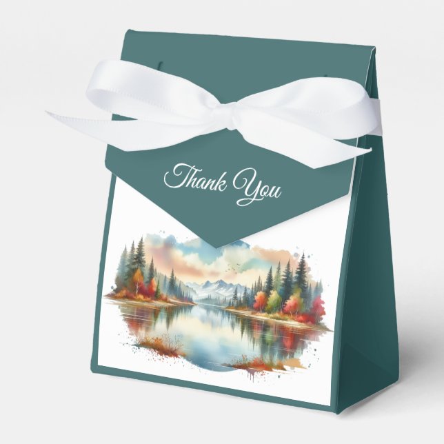 Rustikale Herbsthochzeit am See Geschenkschachtel (Vorderseite)