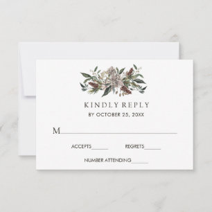 Rustikale Herbsthochzeit RSVP Karte