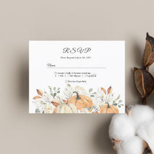 Rustikale Herbsthochzeit RSVP Postkarte Aquarell